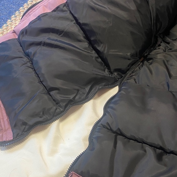 Women's Mauve Fur-Trimmed Puffer Coat - Picture 10 of 16